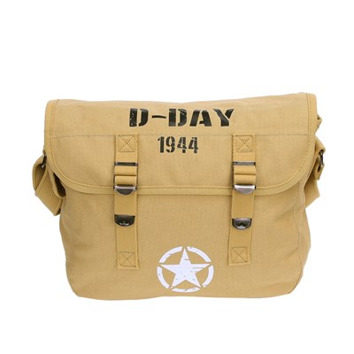 Canvas shoulder bag D-DAY 1944 WWII SAND