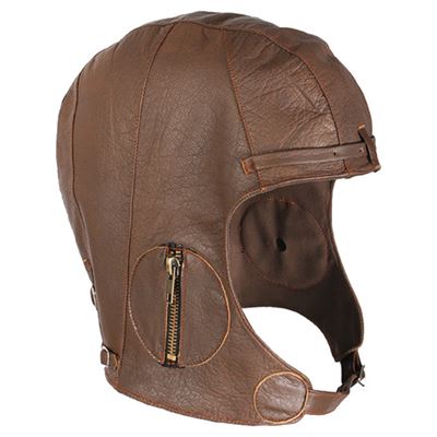 WWII Style Leather Pilot Helmet BROWN