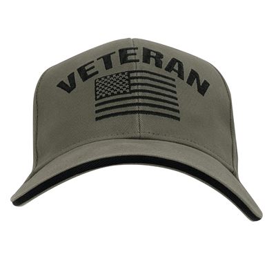 Cap Vintage Veteran with US Flag GREEN ROTHCO 3599 5