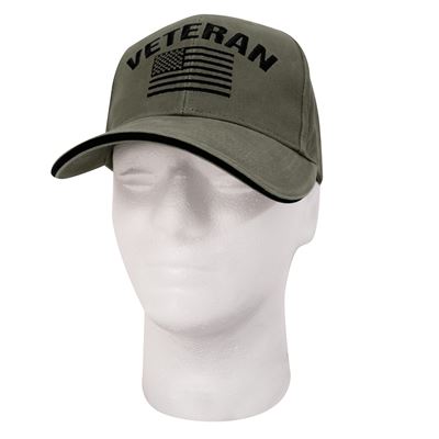 Cap Vintage Veteran with US Flag GREEN ROTHCO 3599 4