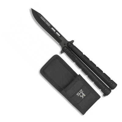 K25 butterfly knife with case BLACK