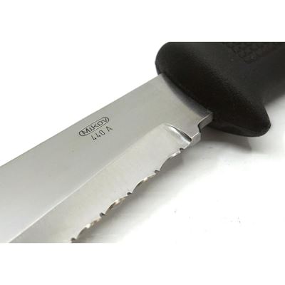 Diver´s knife STAINLESS STEEL hardened RUBBER BLACK