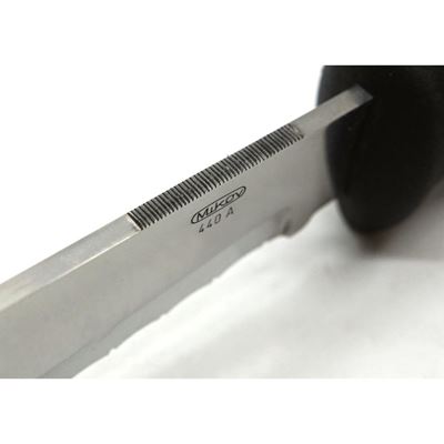 Diver´s knife STAINLESS STEEL hardened RUBBER BLACK