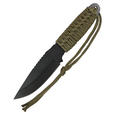 Paracord knife with fixed blade + tinder