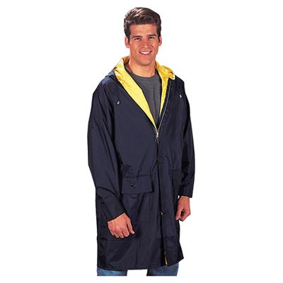 Waterproof jacket with hood PVC BLUE / YELLOW