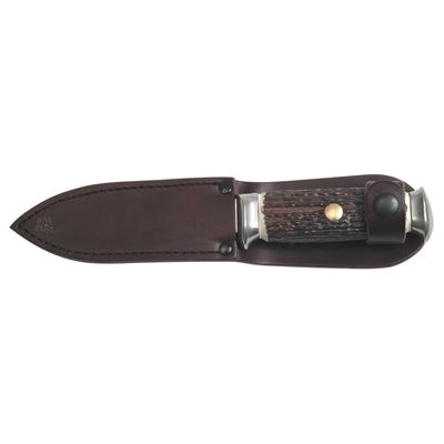 Stainless steel hunting knife with a fixed blade handle PLASTIC