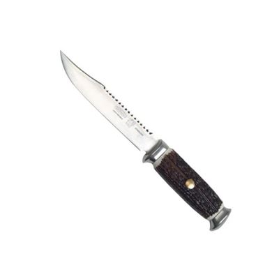 Stainless steel hunting knife with a fixed blade handle PLASTIC