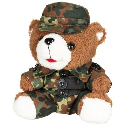 Plush teddy bear in clothes 28 cm Flecktarn