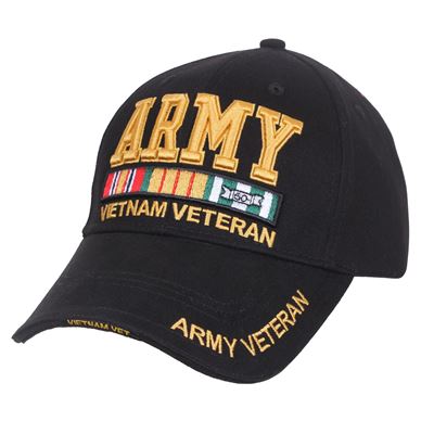 Army Vietnam Vet Deluxe Low Pro Cap BLACK