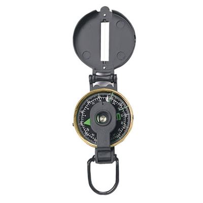 Lensatic compass with metal casing