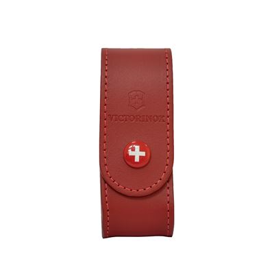 Knife pouch leather red