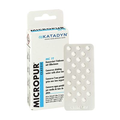 Tablets Katadyn MICROPUR CLASSIC MC 1T for water conservation