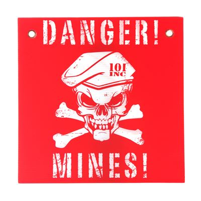 Plastic plate danger mines RED/WHITE