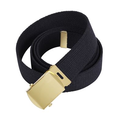 Belt black with gold buckle 135 cm