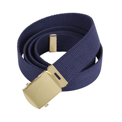 BLUE belt with gold buckle 135 cm