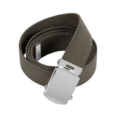 OLIVE belt with chrome buckle 135 cm