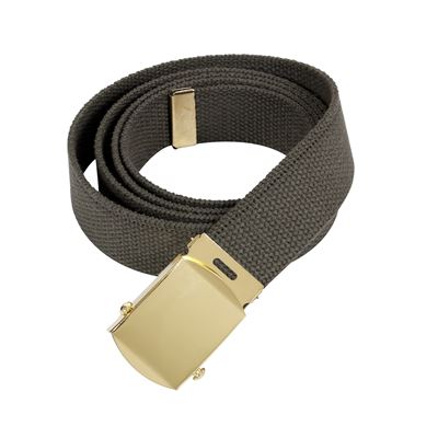 OLIVE belt with gold buckle 135 cm