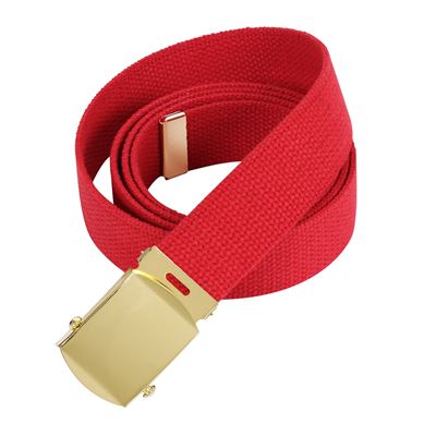 RED belt with gold buckle 135 cm