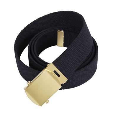 Belt black with gold buckle 110 cm