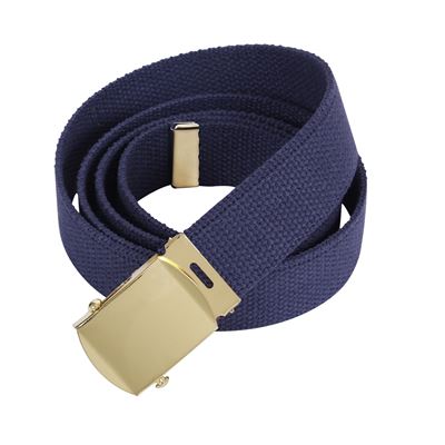 BLUE belt with gold buckle 110 cm