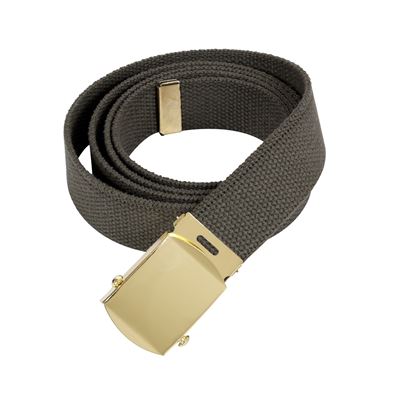 OLIVE belt with gold buckle 110 cm