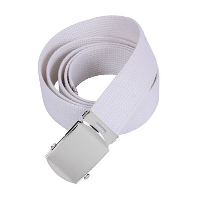 WHITE belt with silver buckle 110 cm