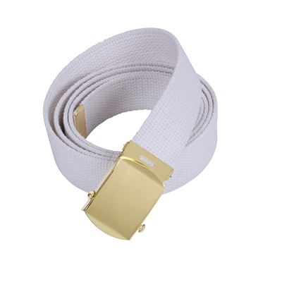 WHITE belt with gold buckle 110 cm