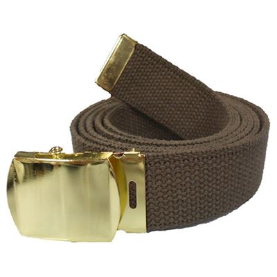 Web Belt 110 cm BROWN with GOLDEN buckle