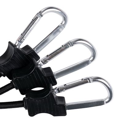 60 cm elastic cord with carabiners, pack of 2, BLACK FOSCO 419201-BLK 2
