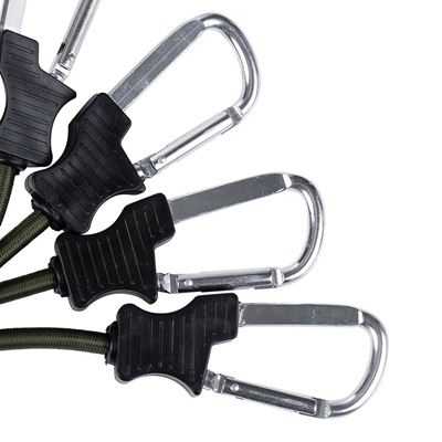 60 cm elastic cord with carabiners, pack of 2, GREEN FOSCO 419201-GR 2