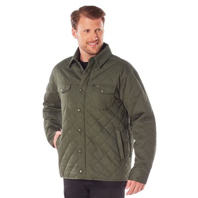 Diamond QUILTED COTTON Jacket OLIVE DRAB