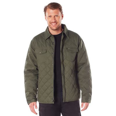 Diamond QUILTED COTTON Jacket OLIVE DRAB