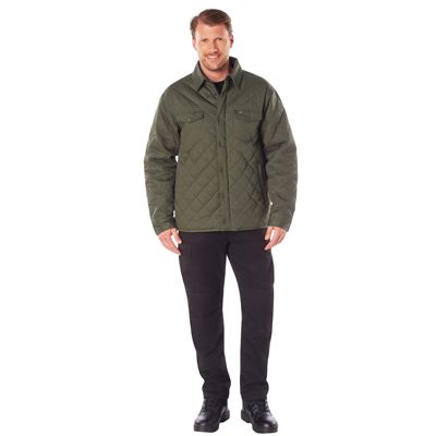 Diamond QUILTED COTTON Jacket OLIVE DRAB