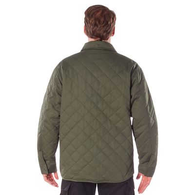 Diamond QUILTED COTTON Jacket OLIVE DRAB