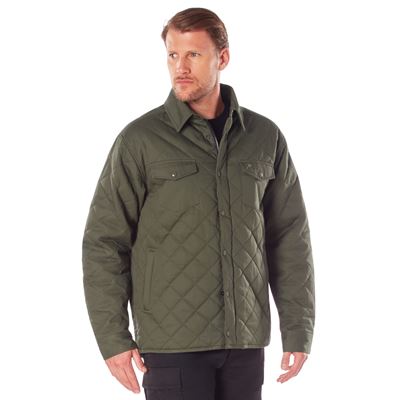 Diamond QUILTED COTTON Jacket OLIVE DRAB