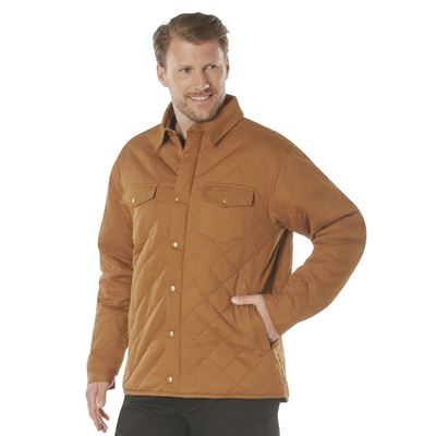 Diamond QUILTED COTTON Jacket BROWN