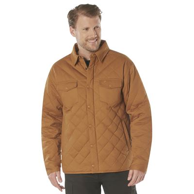 Diamond QUILTED COTTON Jacket BROWN
