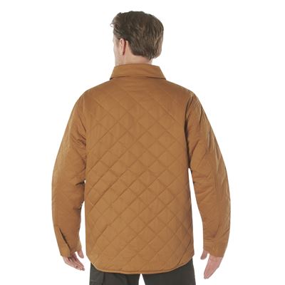 Diamond QUILTED COTTON Jacket BROWN