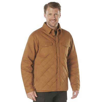 Diamond QUILTED COTTON Jacket BROWN