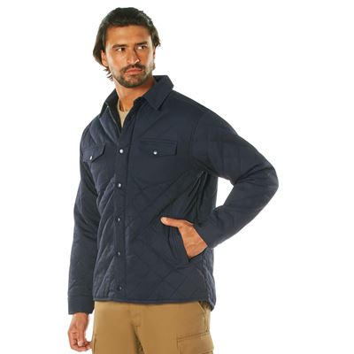 Diamond QUILTED COTTON Jacket NAVY BLUE