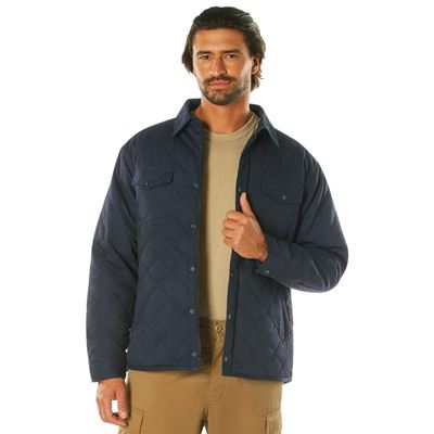 Diamond QUILTED COTTON Jacket NAVY BLUE