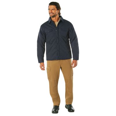 Diamond QUILTED COTTON Jacket NAVY BLUE