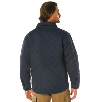 Diamond QUILTED COTTON Jacket NAVY BLUE