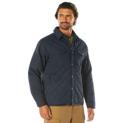 Diamond QUILTED COTTON Jacket NAVY BLUE