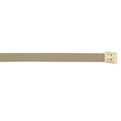 KHAKI belt with gold buckle 135 cm