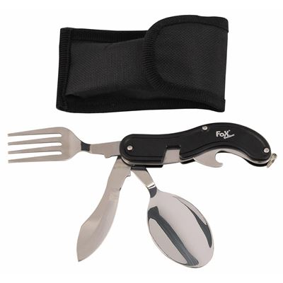 Cutlery travel set 4 in 1 spoon, knife, fork and bottle opener