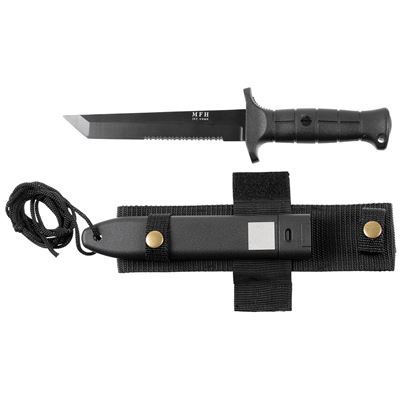Combat Knife typ KM2000 with plastic / nylon holster BLACK