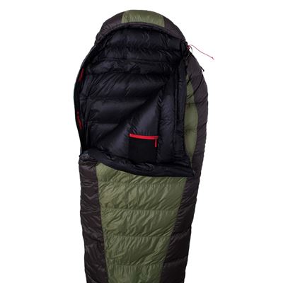 Sleeping bag plume VIKING 600 green/black 195/P