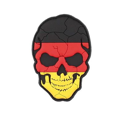 Patch 3D PVC cracked SKULL velcro GERMAN