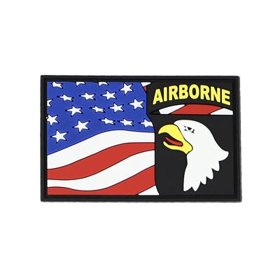 Patch 3D velcro PVC 101st AIRBORNE with US flag